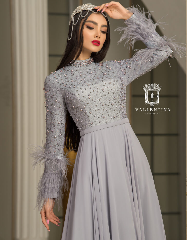 لباس پوشیده مجلسی لباس مجلسی مدل رونیا مزون والنتینا لباس پوشیده مجلسی لباس مجلسی مدل رونیا مزون والنتینا